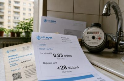 Apa s-a scumpit din nou în București. Facturile cresc în medie cu 28 de lei pe lună