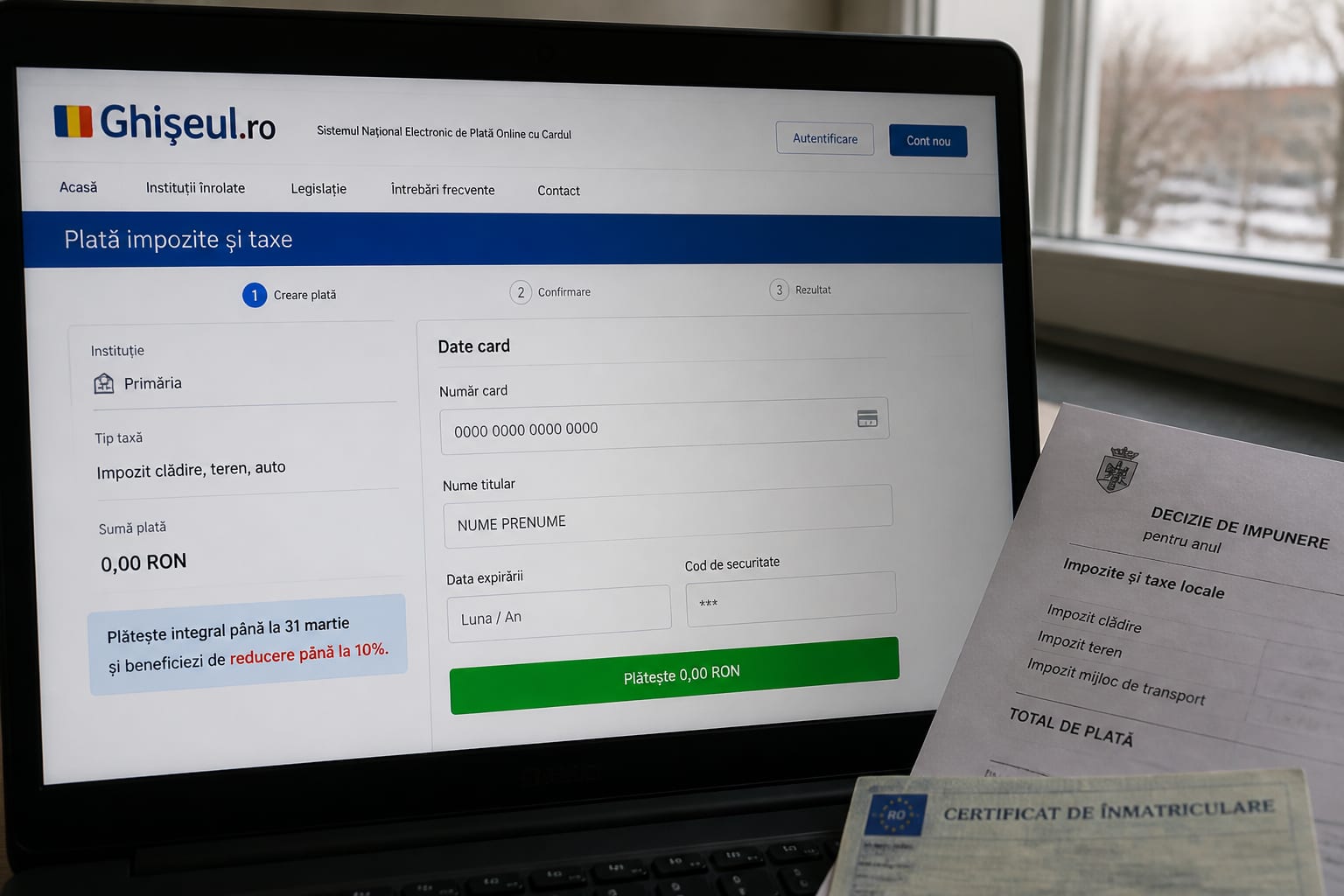 Reduceri de până la 10% la plata impozitelor locale prin Ghiseul.ro